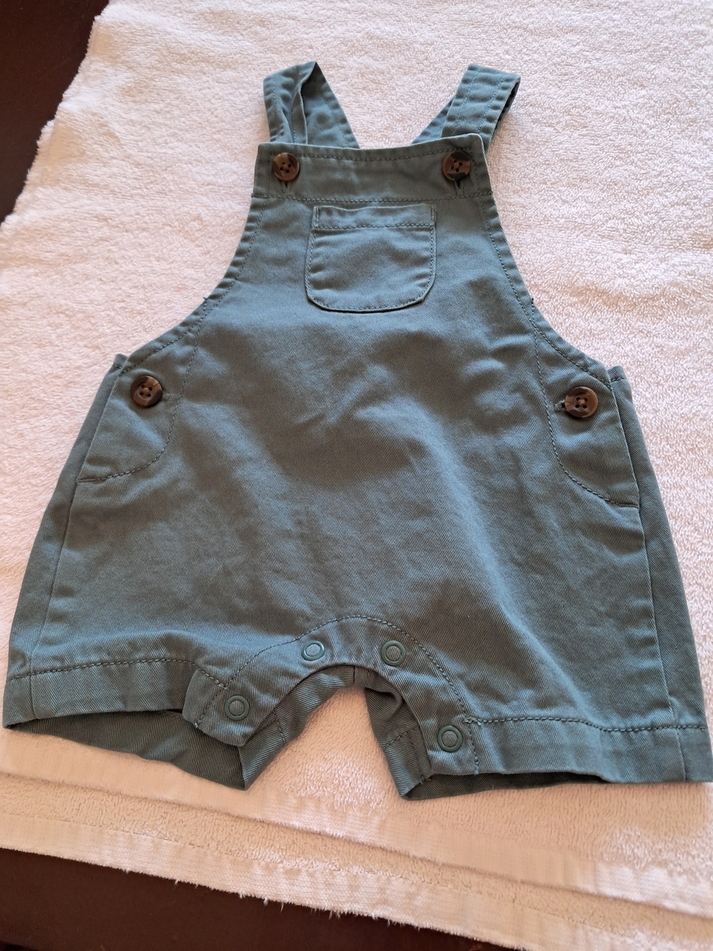 Carter's Teal Overalls Baby Short Romper